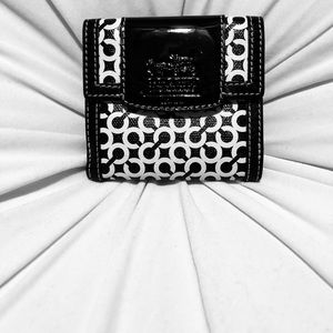 Black and white Coach wallet